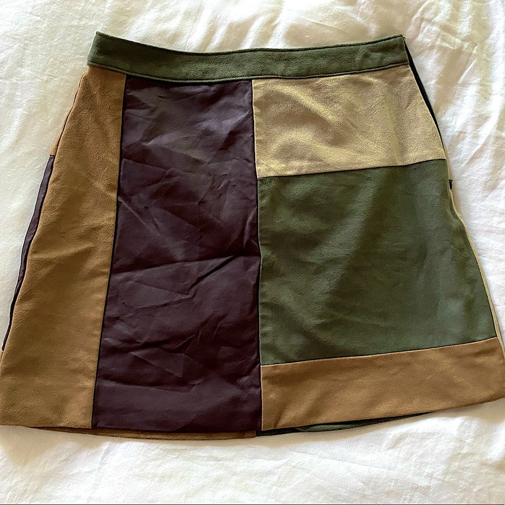 Abercrombie leather & suede mini skirt